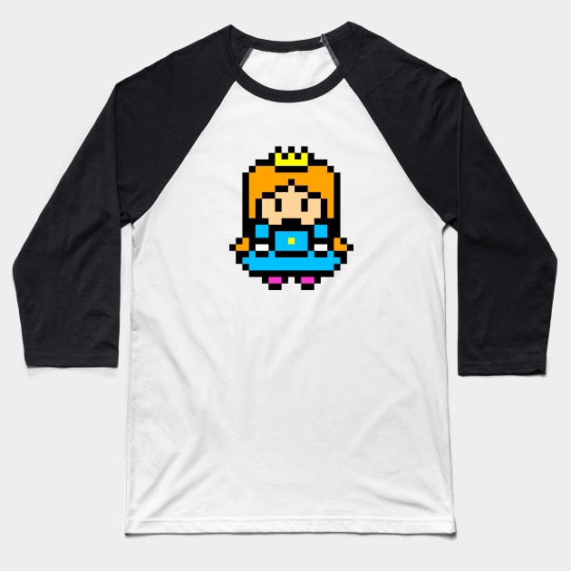 Funny 8 bit video gamer princess Baseball T-Shirt by keeplooping